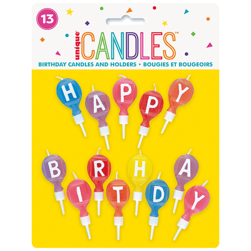 Happy Birthday Balloon Candles | 13ct