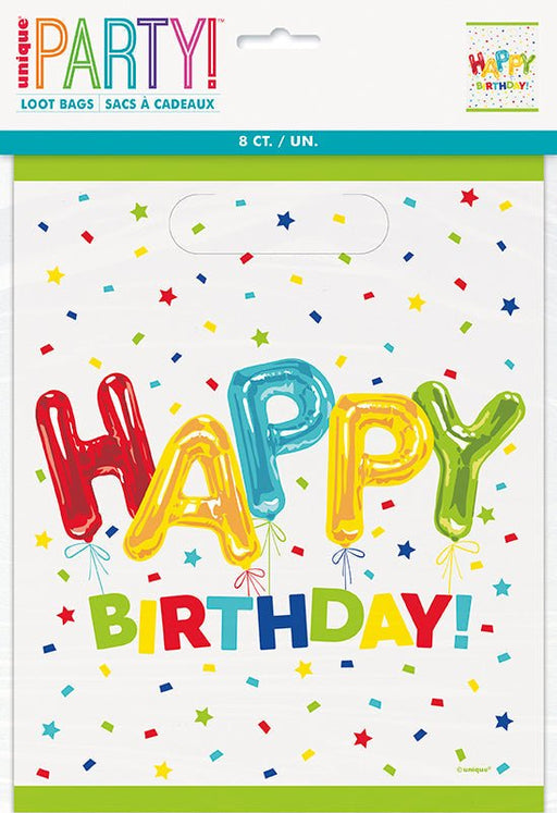 Happy Birthday Balloon Loot Bag | 8ct