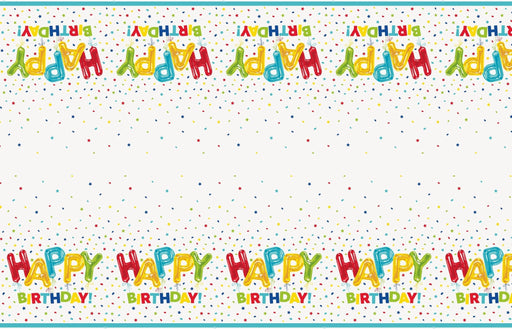 Happy Birthday Balloon Plastic Tablecover | 1ct
