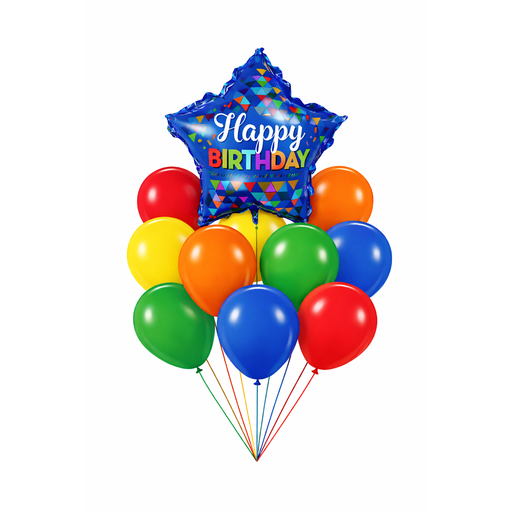Happy Birthday Blue Star Bouquet | 11 pcs