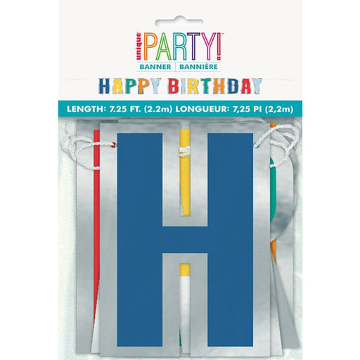Happy Birthday Letter Banner W/ Foil | 1ct