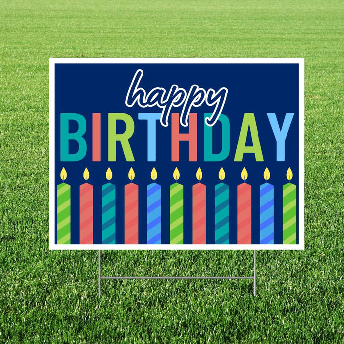Happy Birthday Modern Candles Yard sign 24"x18" | 1ct - Zurchers