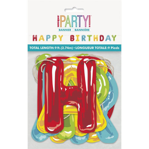 Happy Birthday Paper Banner 9ft | 1ct
