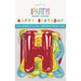 Colorful Happy Birthday paper banner with red, blue, yellow, and green letters strung on rope, measuring 9 feet in total length.
