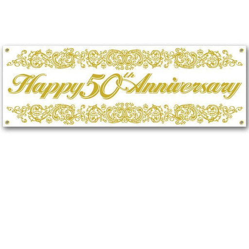 Happy 50th Anniversary Gold Banner, 21'' x 5' | 1 ct