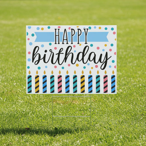 Happy Birthday Dots Yard Sign 24" x 18" | 1 ct