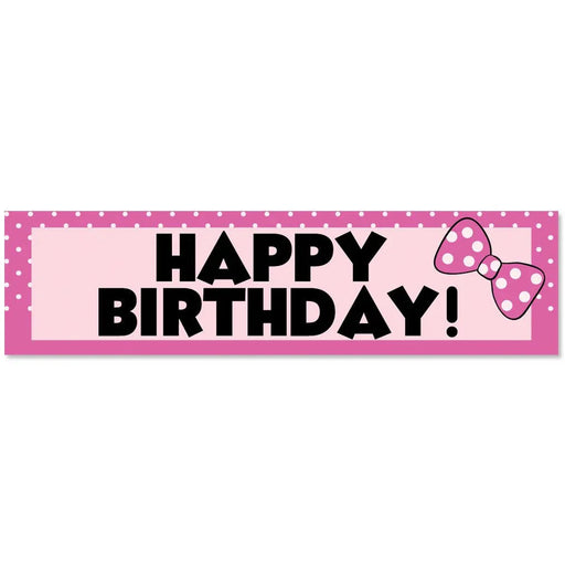 Happy Birthday Girl Mouse To-Go Banner 50" x 13" | 1ct