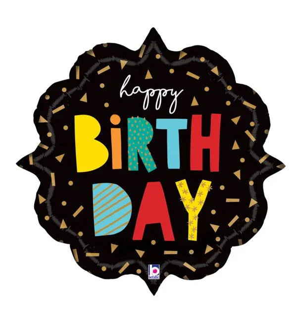 Happy Birthday Ornate Supershape Balloon 31" | 1ct - Zurchers