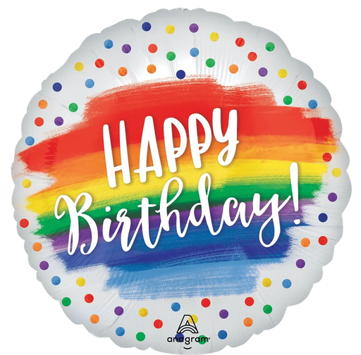 Happy Birthday Dots Satin Mylar Balloon 18" | 1 ct