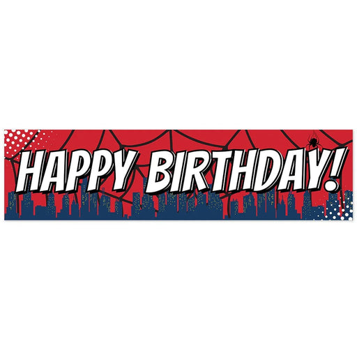 Happy Birthday Spider Hero To-Go Banner 50" x 13" | 1 ct