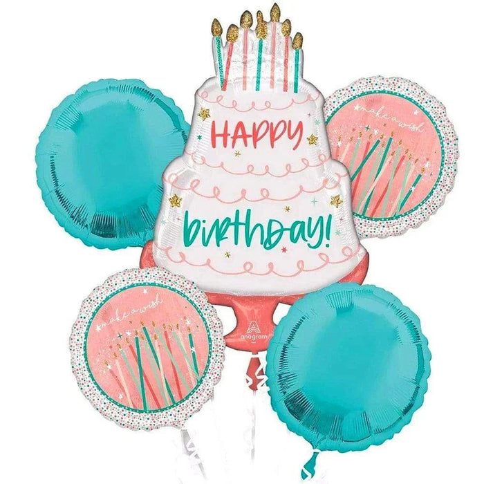 Happy Cake Day Birthday Balloon Bouquet | 5 pcs - Zurchers