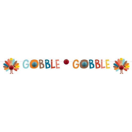 Happy Turkey Day Honeycomb Banner 6' | 1 ct