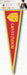 Four Harry Potter house pennants in red, green, gray, and yellow featuring the Gryffindor lion crest and house name in gold lettering.