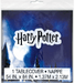 Harry Potter plastic tablecover featuring Hogwarts castle and glowing wand light against a blue background, measuring 54 by 84 inches.
