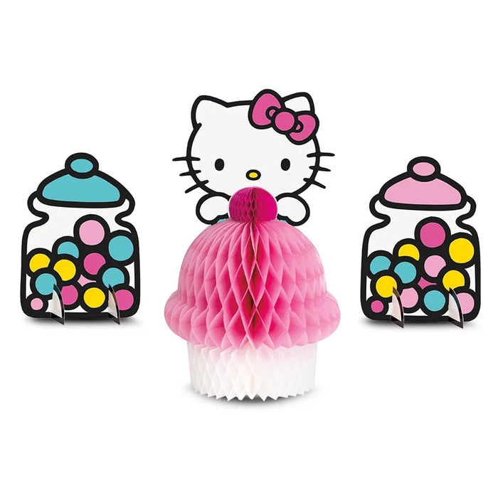 Decorative items with a cartoon character and colorful jars on a white background