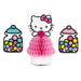 Decorative items with a cartoon character and colorful jars on a white background