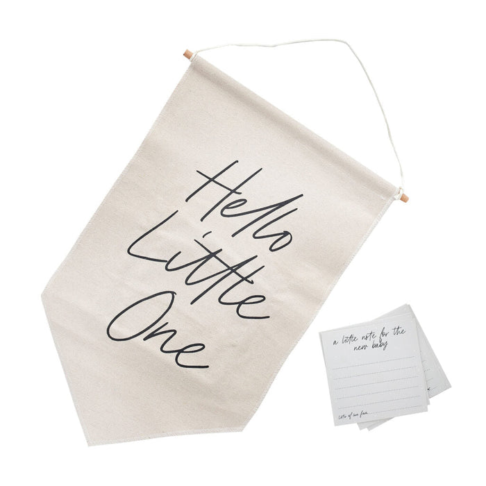Hello Little One Canvas Message Sign & Cards | 1ct - Zurchers