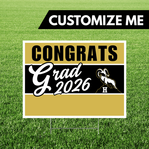 Highland High School Custom Name Grad Yard Sign 24" x 18" | 1 ct