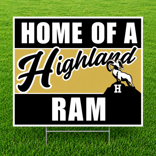 Highland High School Spirit Yard Sign 24" x 18" | 1 ct