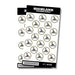 Highland High School Rams sticker seals sheet with 36 circular 1-inch white and gold stickers featuring the ram logo.
