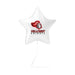 White star-shaped mylar balloon featuring the Hillcrest Knights logo with red knight emblem and text on the front.