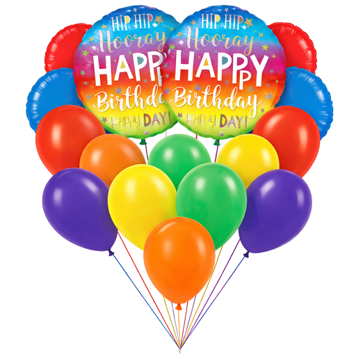 Hip Hip Hooray Happy Birthday Deluxe Bouquet | 16 pcs