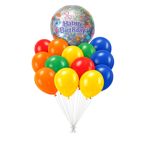 Holographic Happy Birthday Bouquet | 14 pcs