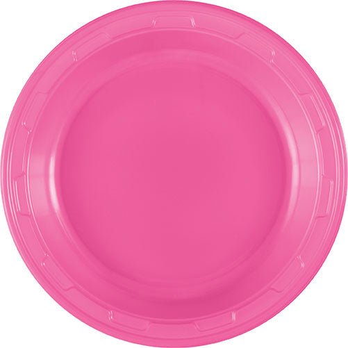 Hot Pink Plastic Plate 7in | 50ct