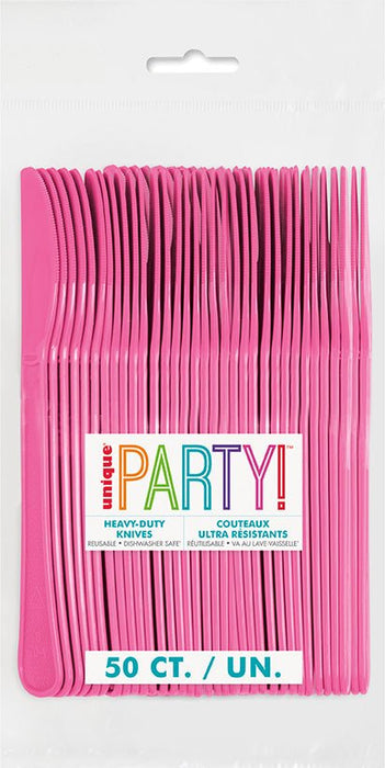 50ct Knives Hot Pink Premium - Party Supplies