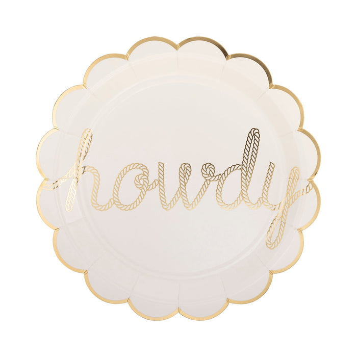 Howdy Scalloped Paper Plates 9" | 8 ct