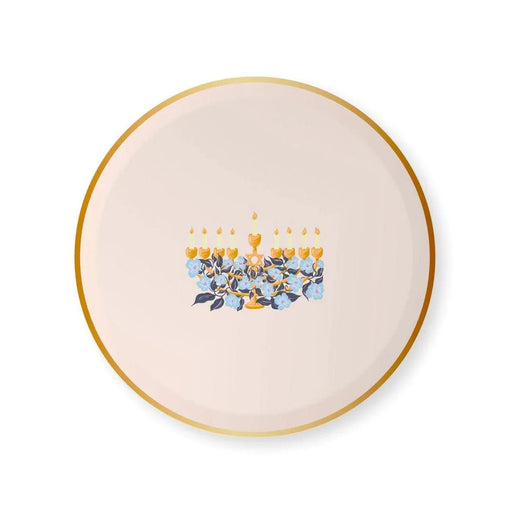 Happy Hanukkah Menorah Small Plates - 8" | 1 ct.