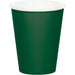 Dark green paper cup with white interior rim, 9 ounces, shown as a single cup from the product line of 24 cups.