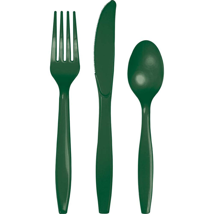 Cutlery Assortment Hunter Green - Party Supplies