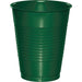 Hunter green plastic cup with ribbed texture, 16-ounce capacity, shown as a single cup against a white background.