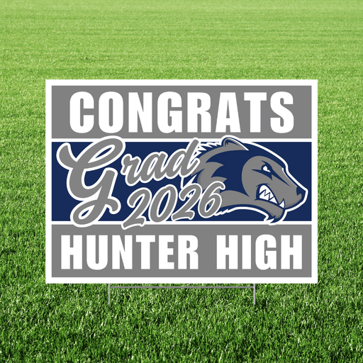 Hunter High School Grad Yard Sign 24" x 18" | 1 ct