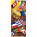 Vertical door cover featuring international flags including Canadian, Mexican, British, and American flags arranged around a gold medal and sports-themed graphics on a brown background.