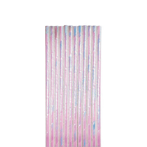 Iridescent Paper Straws 7.75" | 24ct
