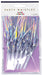 Package of 6 iridescent party whistles with colorful rainbow stripes in purple, blue, yellow, and pink tones on a purple gradient background.