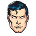 Superman Paper Mask with comic-style Superman face artwork, eye cutouts, and elastic band on a white background.