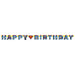 Superman Jointed Banner with colorful “Happy Birthday” letters, Superman character artwork, and superhero shield logo on a white background.