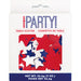 Patriotic table scatter confetti with red, white, and blue star shapes in assorted sizes inside retail packaging.