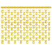 Pokemon Pikachu backdrop with rows of metallic gold Pikachu silhouettes hanging from a yellow header on a white background.
