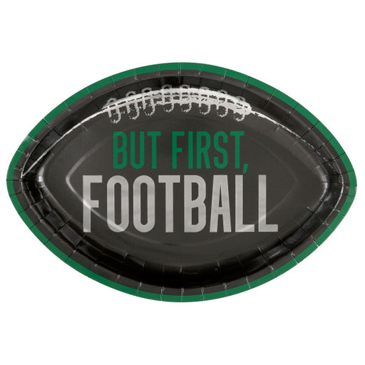 Football Kickoff Football Shaped Plate 12in | 8ct