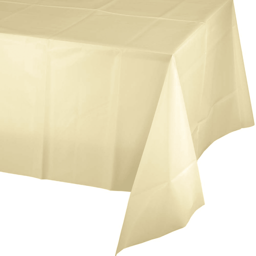 Ivory Plastic Tablecover 54"x108" | 1ct