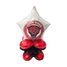 White star-shaped foil balloon topped with a red circular logo featuring a snarling jaguar mascot and "John Horn Jaguars" text, supported by four red and black heart-shaped foil balloons at the base.