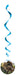 Blue spiral swirl hanging decoration kit featuring a dinosaur medallion at the bottom, containing twelve curved ribbon streamers in varying shades of blue and teal.