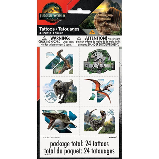 Jurassic World Rebirth Temporary Tattoos | 24ct