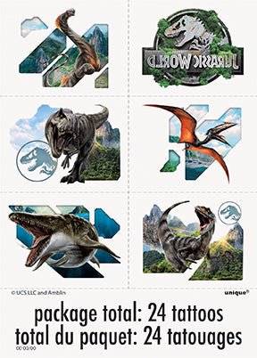 Jurassic World Rebirth Temporary Tattoos | 24ct
