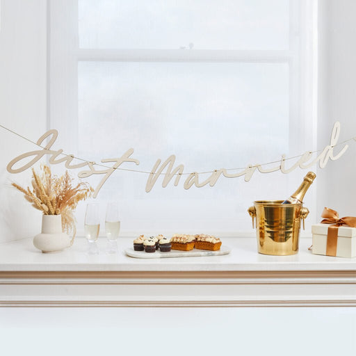 Just Married Wooden Banner | 1ct