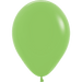 A single key lime green latex balloon with a glossy finish and tied knot at the bottom, displayed against a white background.